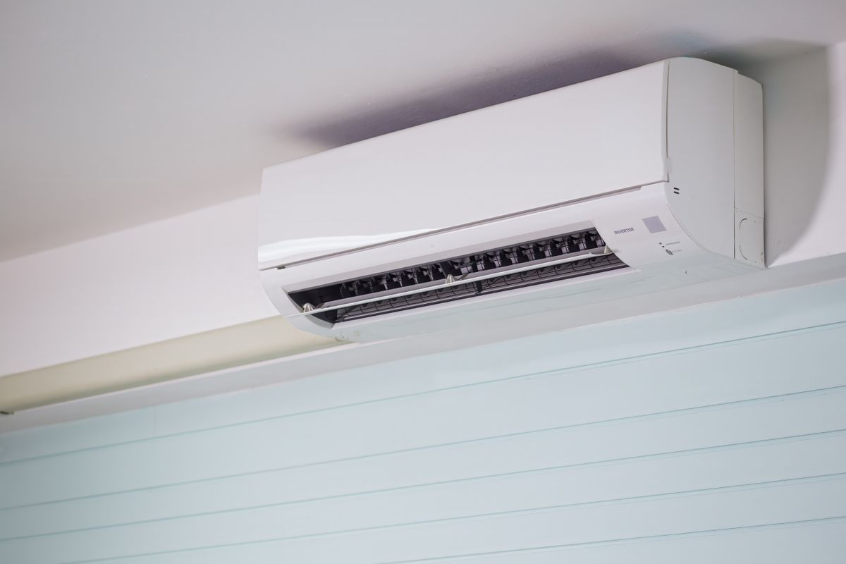 Ductless mini-split indoor unit mounted on a wall